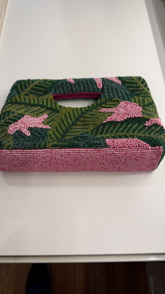 Beaded Leaf Clutch