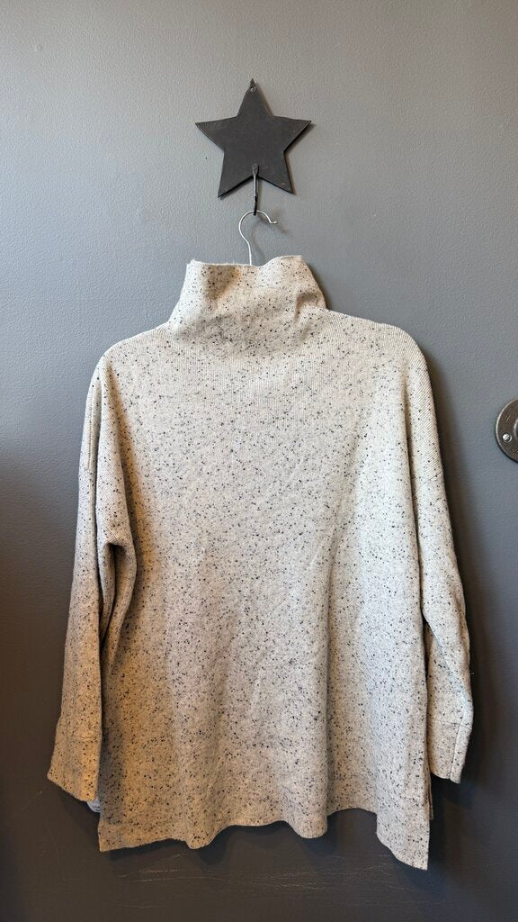 Mockneck Cashmere Flecked Sweater