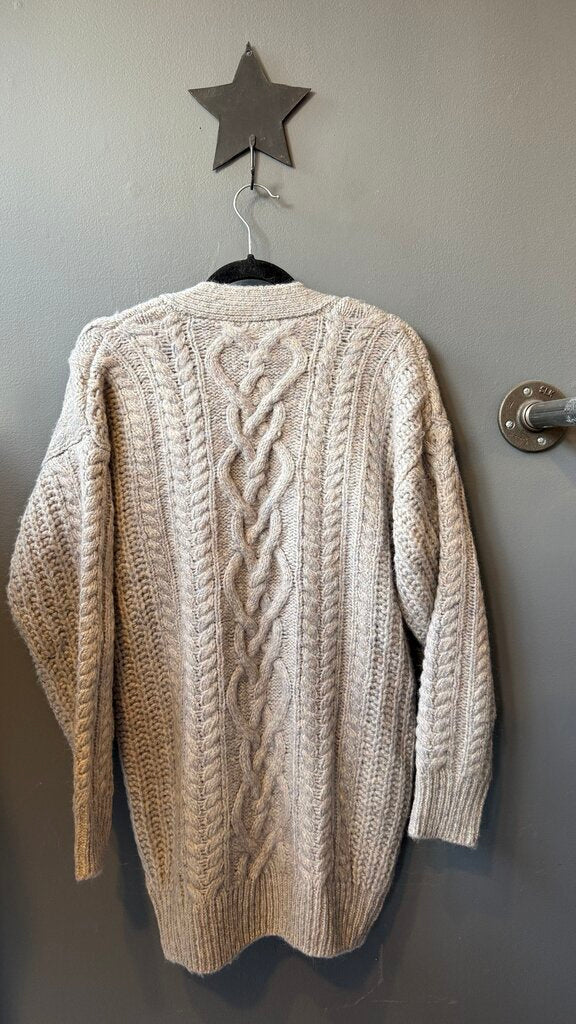 Chunky Cableknit Long Cardigan Sweater