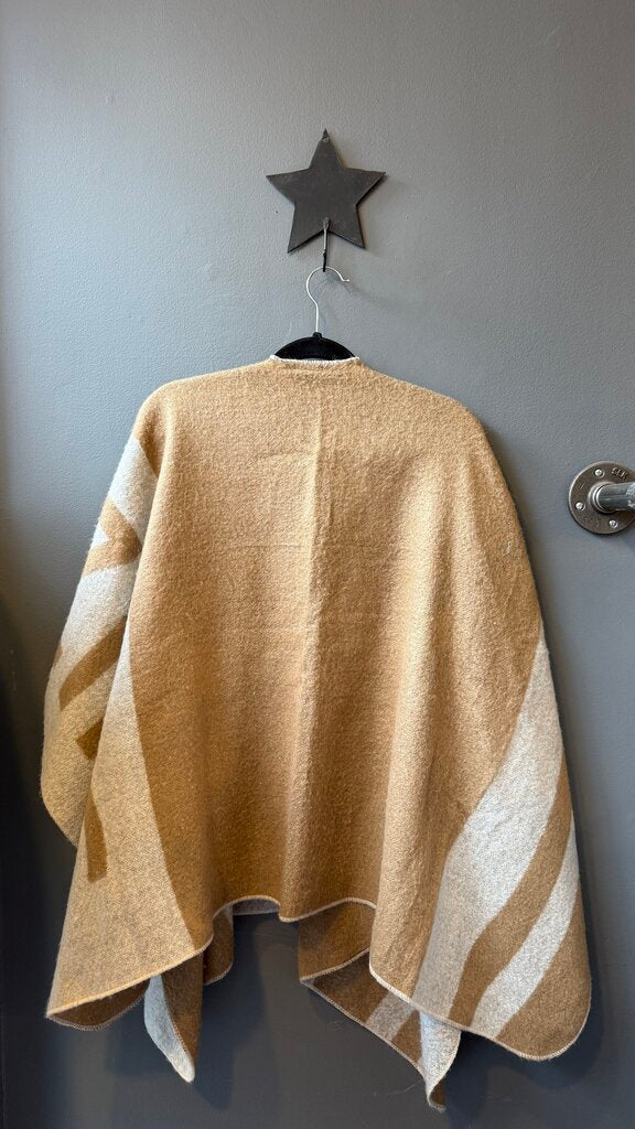 Stripe Detail Poncho Cape