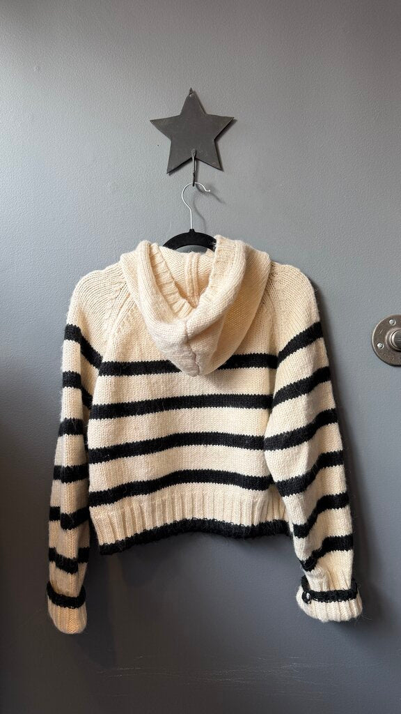 Stripe Crop Hoodie Sweater