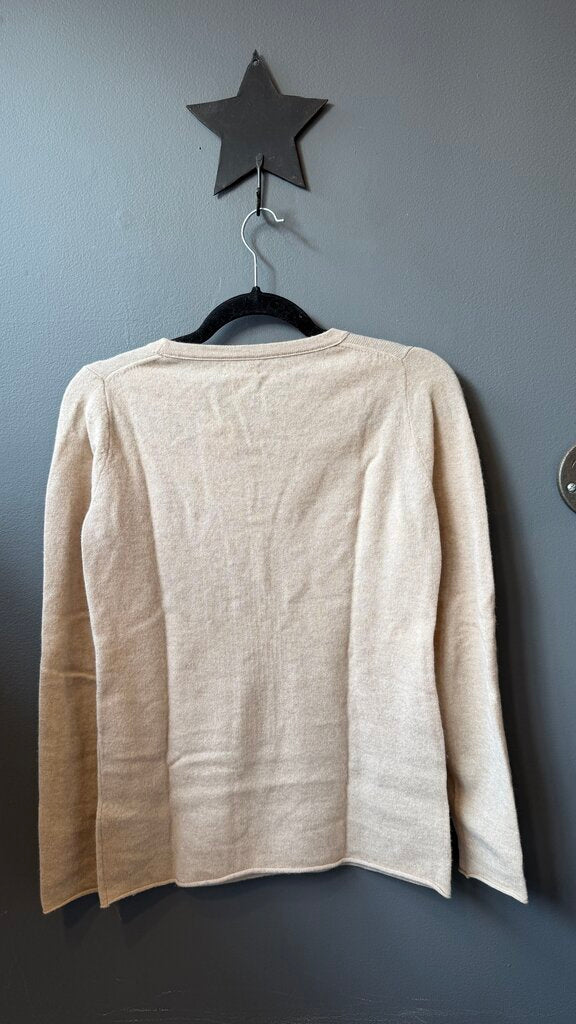 Cashmere Raw Hem Crewneck Sweater