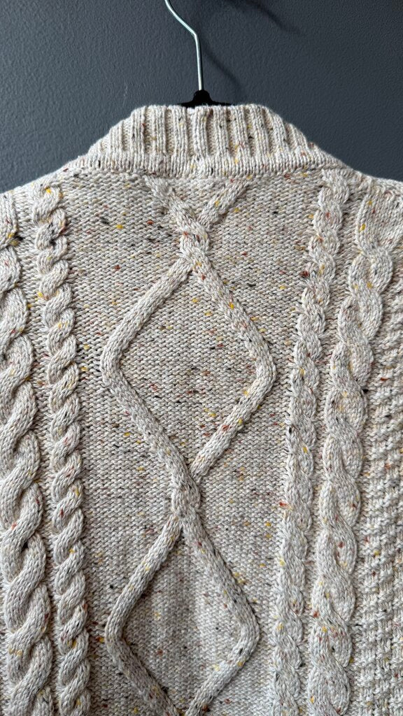 Cableknit Fleked Cardigan Sweater