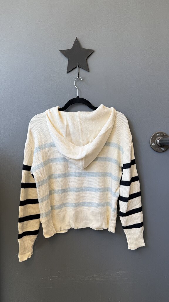 Striped Hoodie Zip Sweater