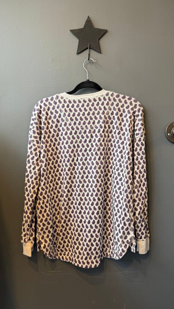 Paisley Waffle Henley Top