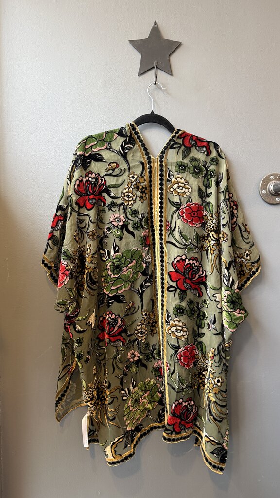 Burnout Velvet Kimono Poncho