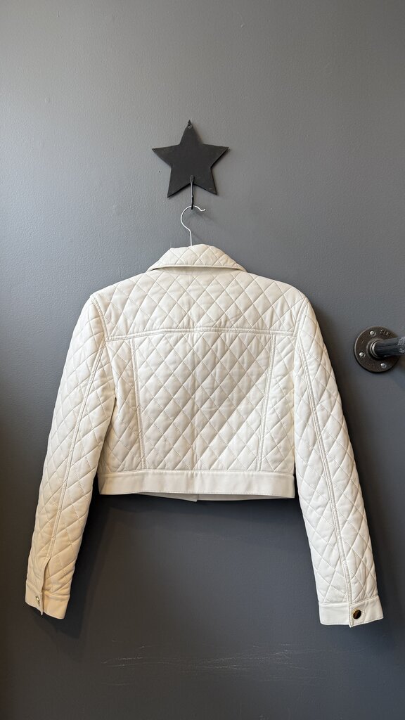 Faux Leather Quilted Crop Jacket