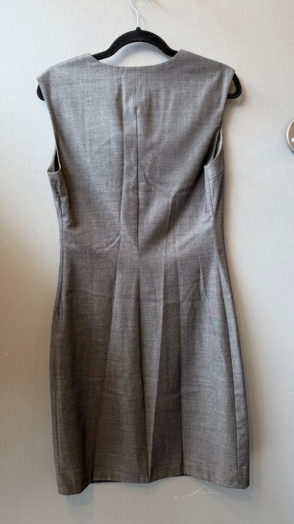 Wool Blend U Neck Sheath Dress