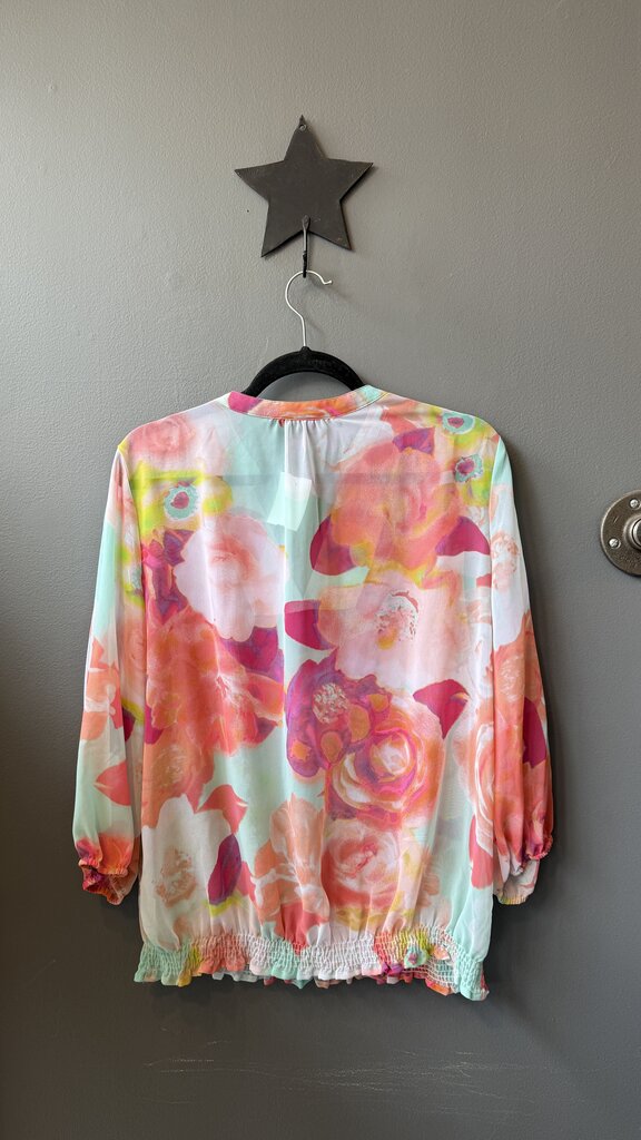 Petite Sheer Watercolor Blouse