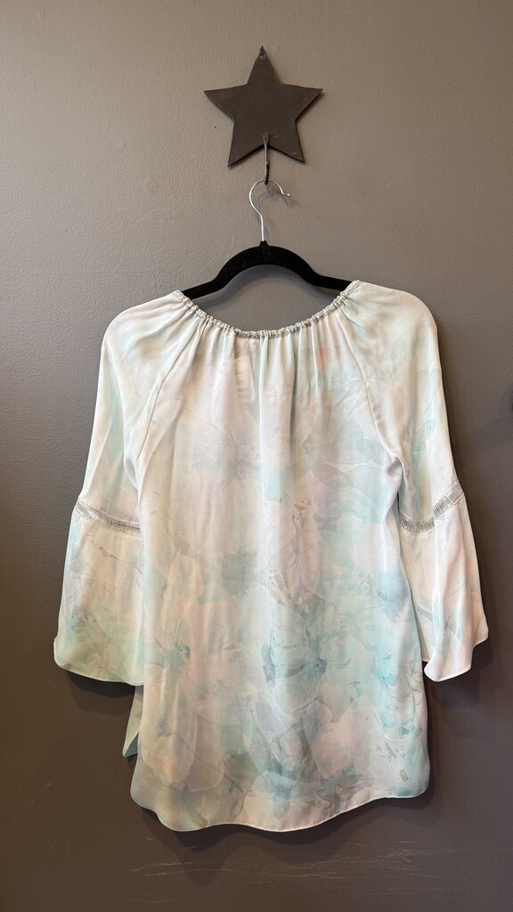 Silk Watercolor Tassel Blouse