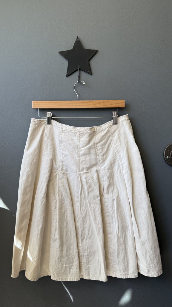 Pleated Canvas Midi Skirt