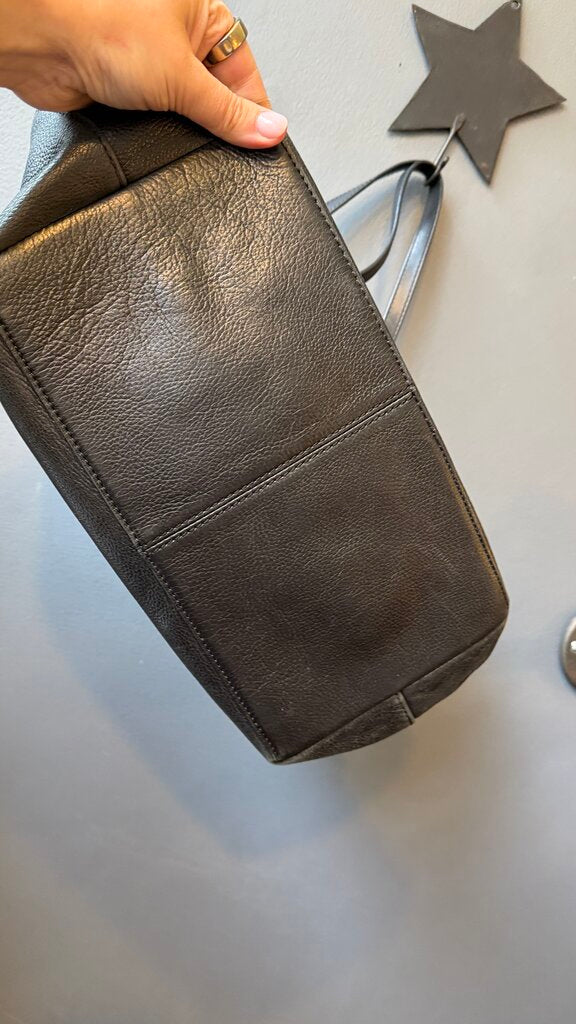 Leather Zip Tote Bag