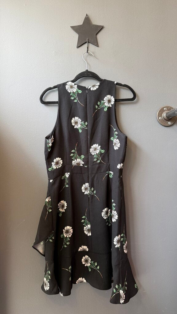 Fit Flare Ruffle Floral Dress