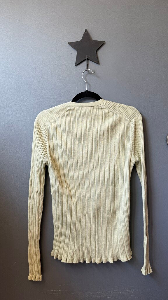 Ribbed Cotton Cashmere Cardigan Sweater