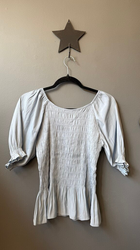 Satin Smocked Blouse