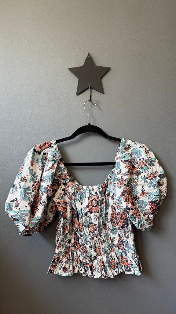 Puff Sleeve Smocked Blouse