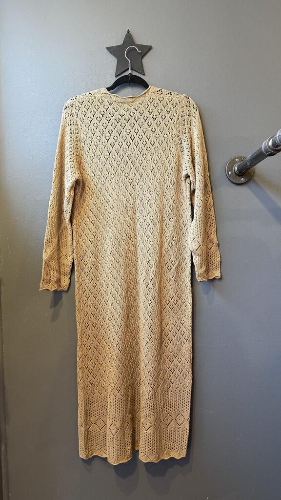 Front Tie Long Knit Cardigan Sweater