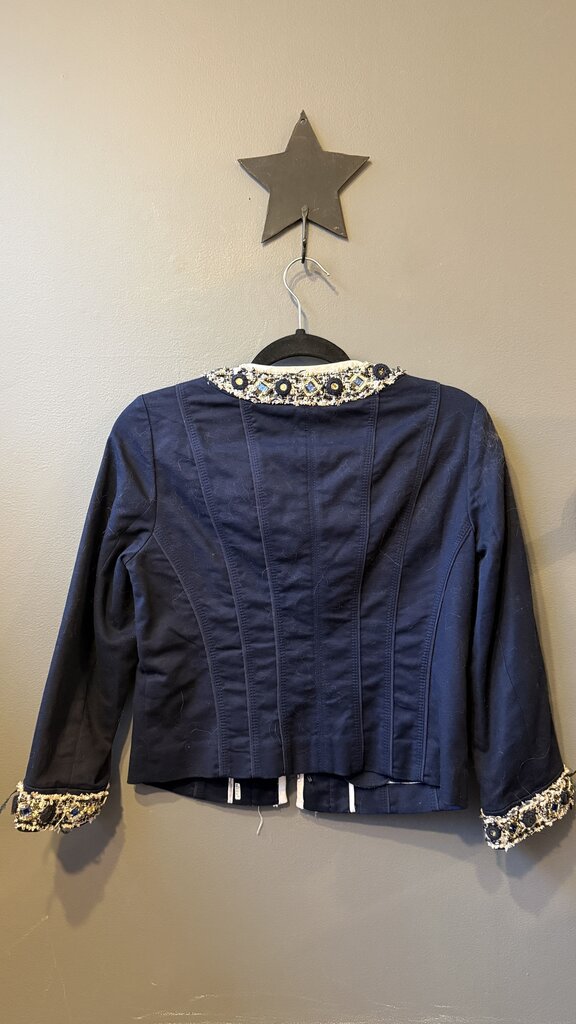 Gem Tweed Trim Canvas Jacket