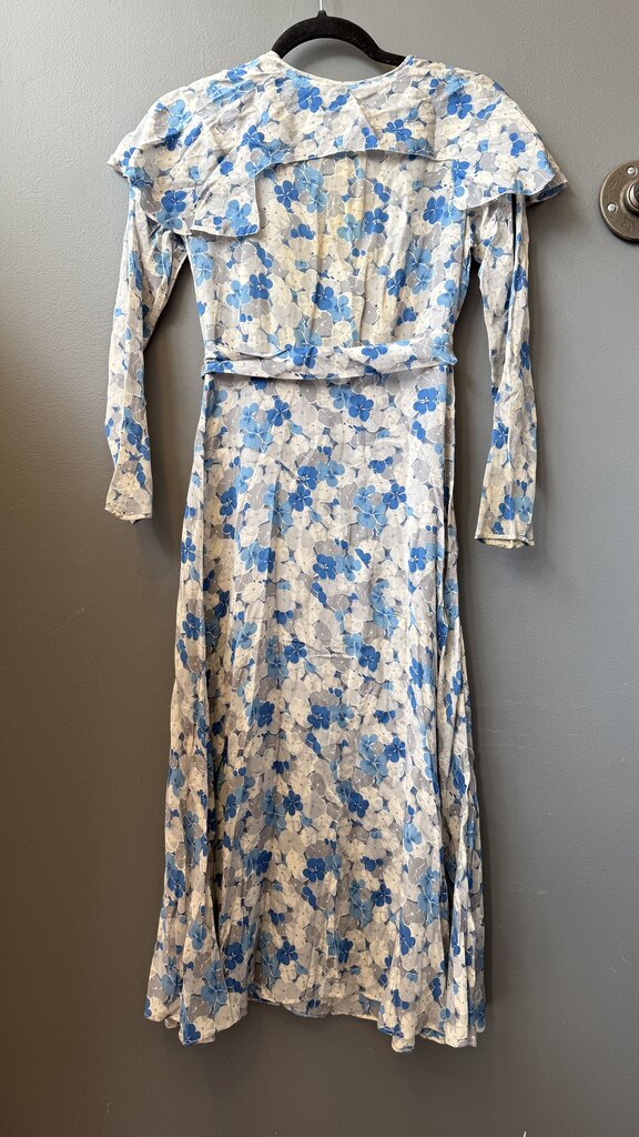 Vintage Pansy Print Midi Dress