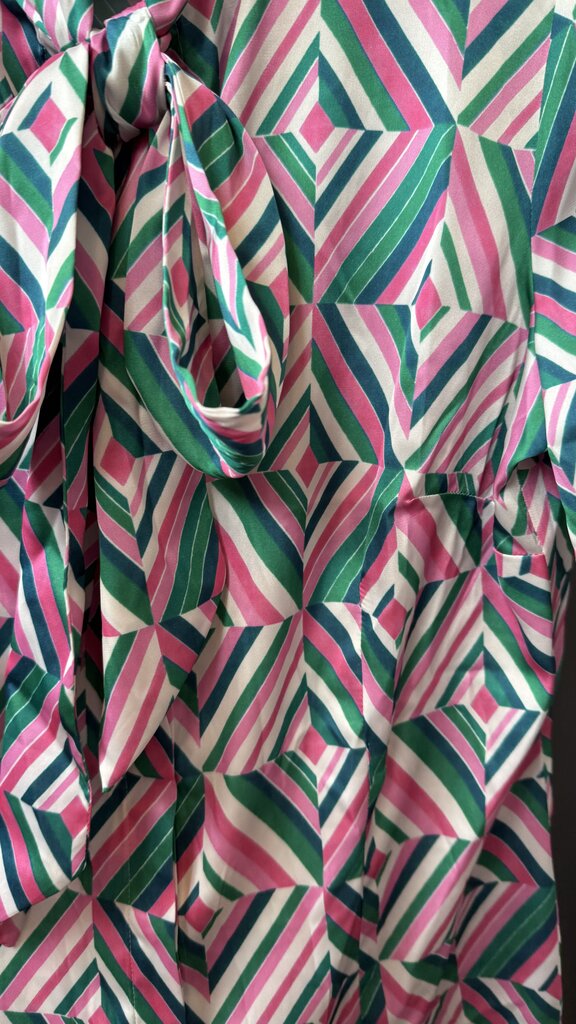 Satin Stripe Pussy Bow Blouse