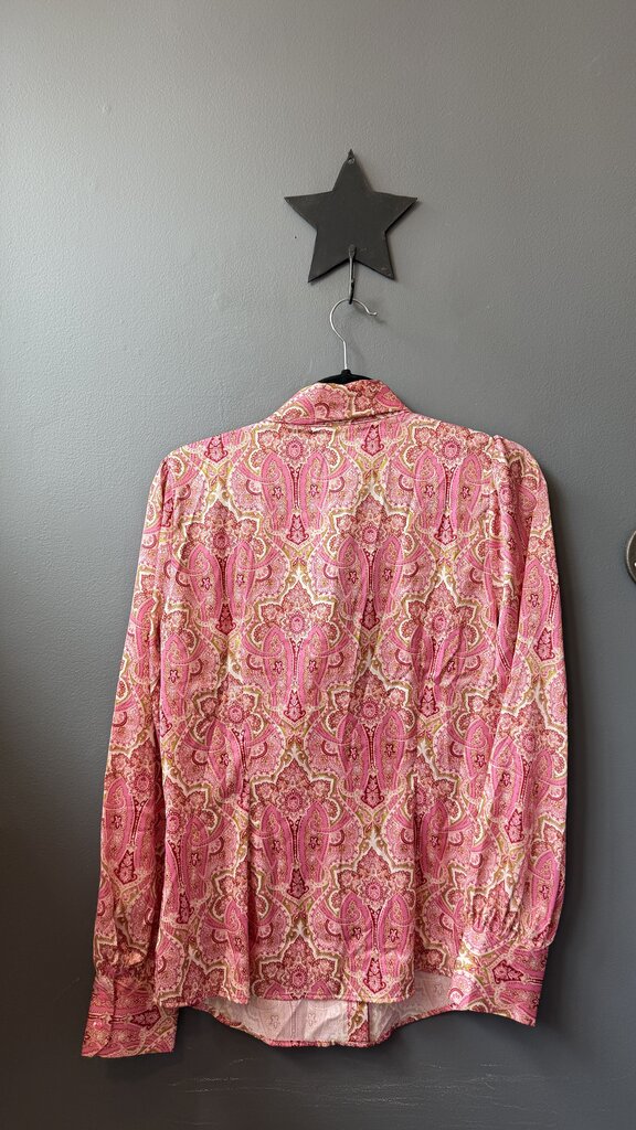 Satin Paisley Pussy Bow Blouse