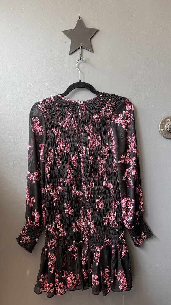 Smocked Sheer Floral Dress