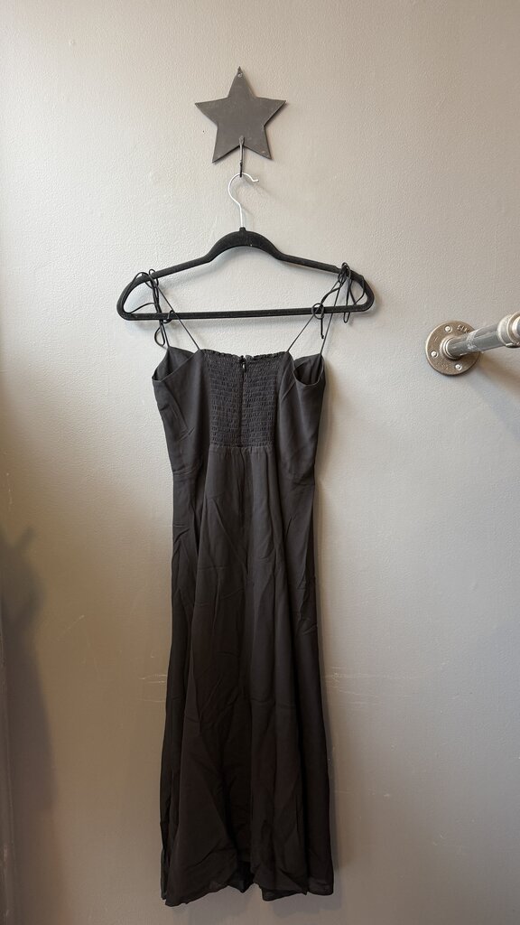 Fitted Boddice Side Slit Midi Dress