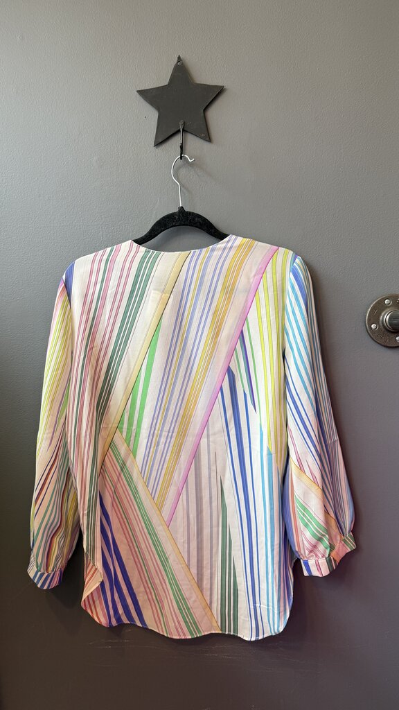 Silk Stripe Popover Blouse
