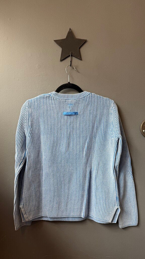 Cotton Ribbed Vneck Sweater