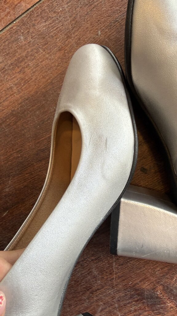 Silver Block Heels