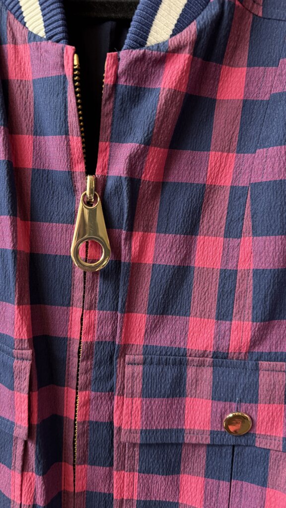 Gingham Check Bomber Jacket