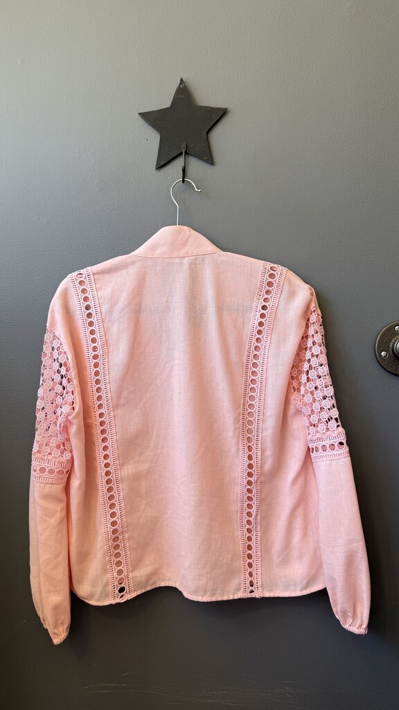 Eyelet Detail Popover Blouse