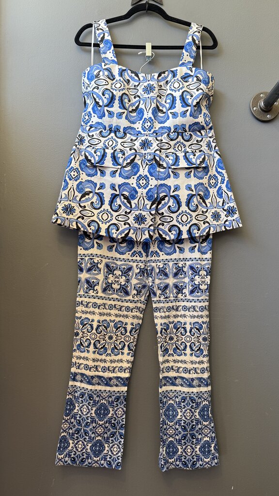 Majolica Tile Printed Peplum Top