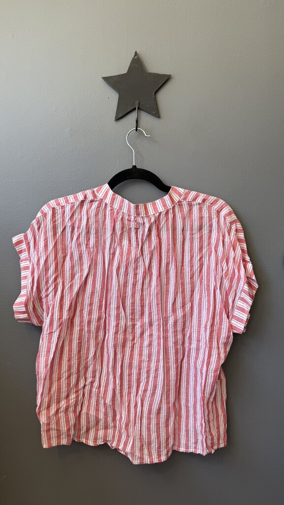 Stripe Gauze Oversized Blouse