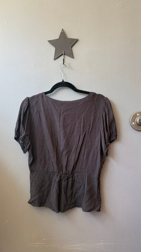 Gathered Front Short Sleeve Blouse
