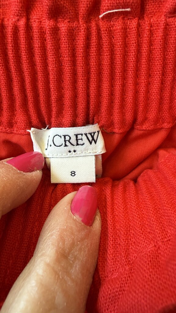Linen Cotton Scallop Hem Pull On Skirt