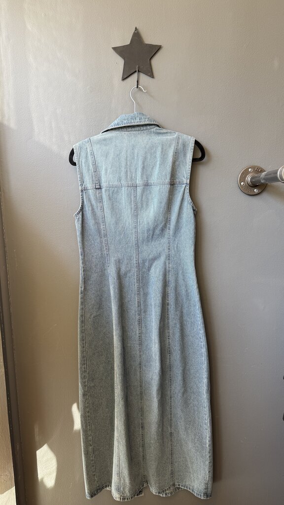 Denim Snap Up Maxi Dress