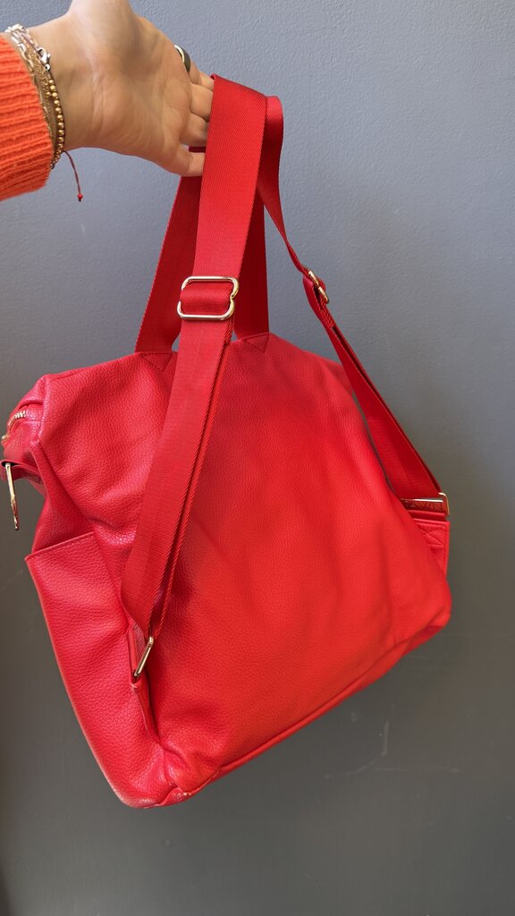 Faux Leather Diaper Backpack Bag