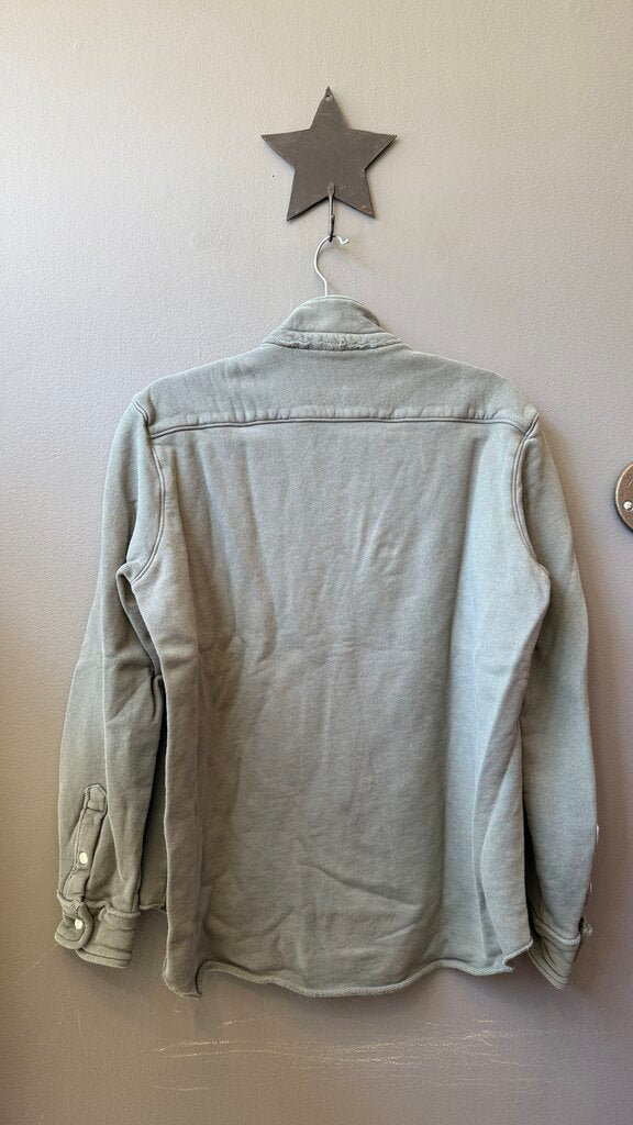 Terry Sweatshirt Button Up Shirt