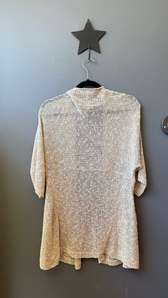 Linen Cotton Open Knit Cardigan Sweater