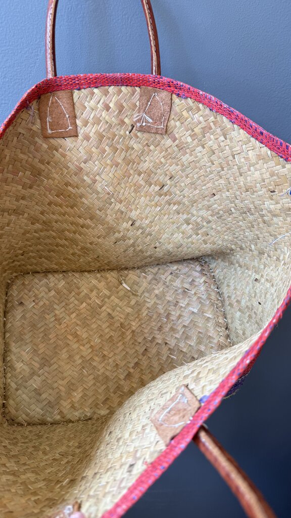 Woven Pom Pom Tote