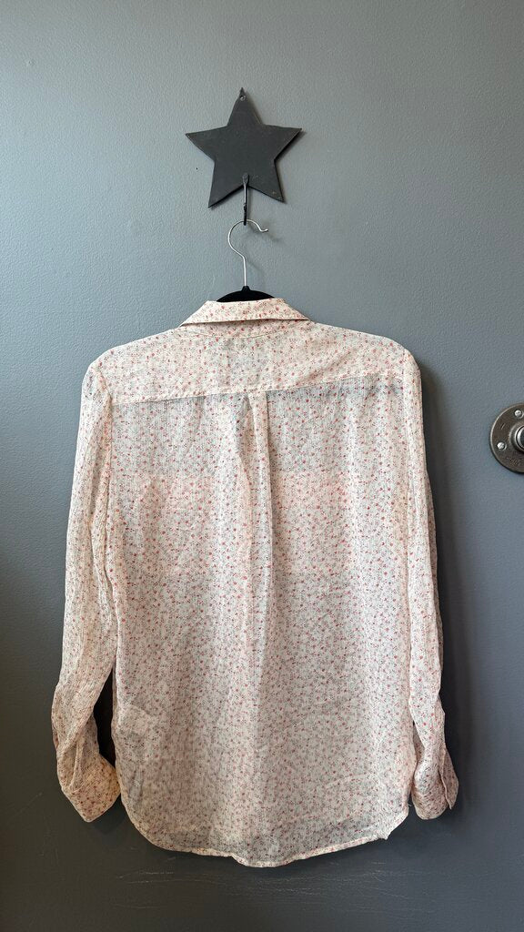 Silk Floral Button Up Blouse