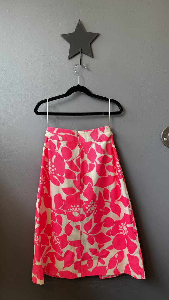 Neon Leather Front Slit Skirt