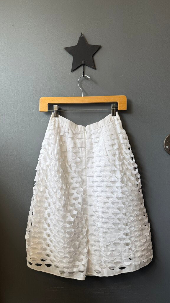 Cutout Eyelet Fill Midi Skirt