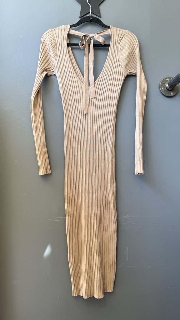Ribbed Longsleeve Midi Dress