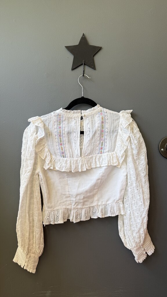 Eyelet Lace High Neck Blouse