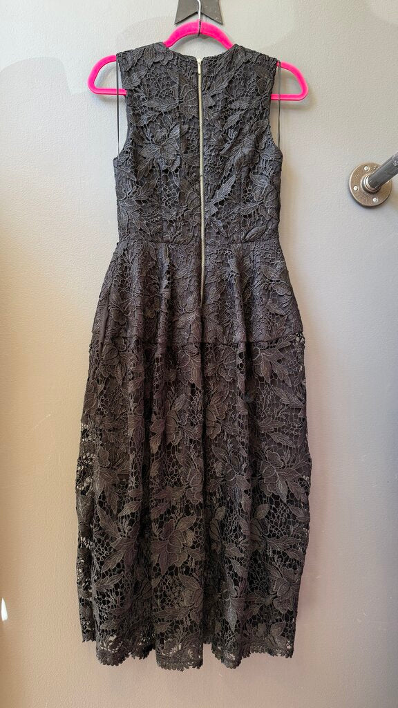 Lace Fit Flare Midi Dress
