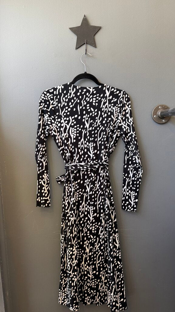 Jersey Knit Wrap Midi Dress