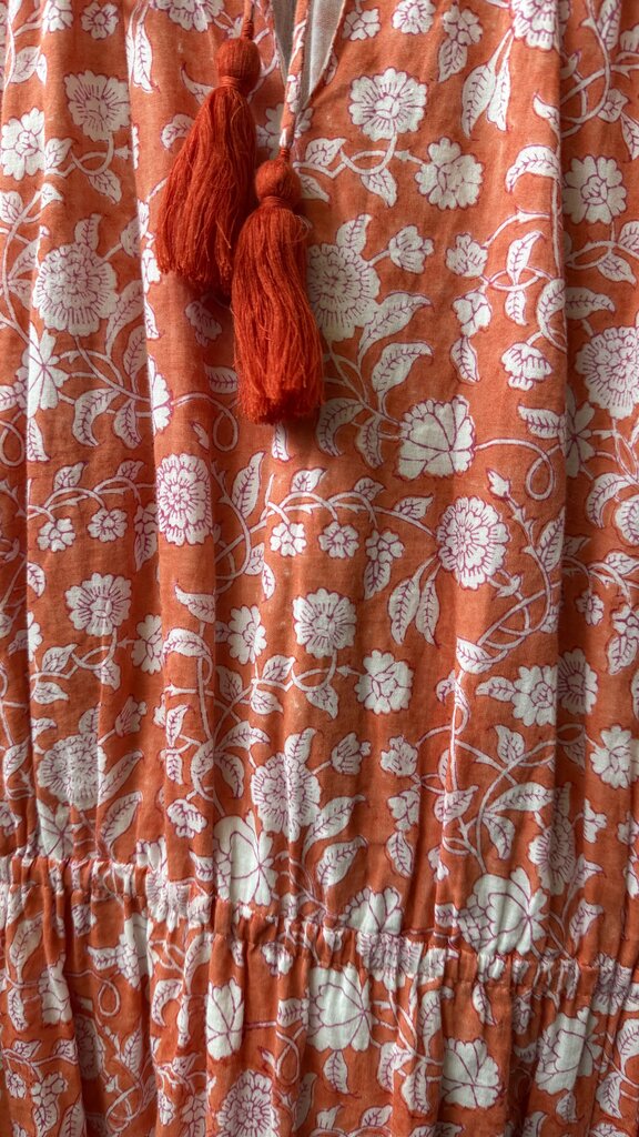 Block Print Tassel Hem Dress
