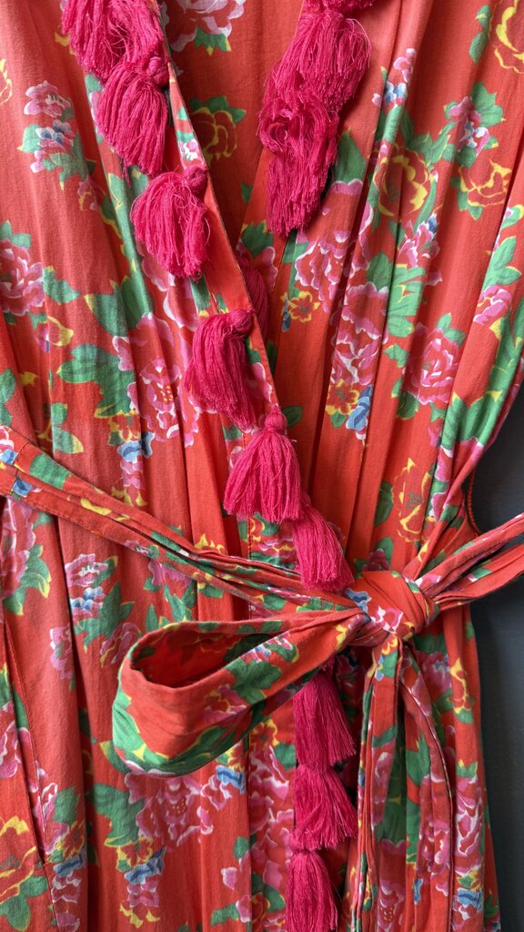 Tassel Wrap Robe Maxi Dress